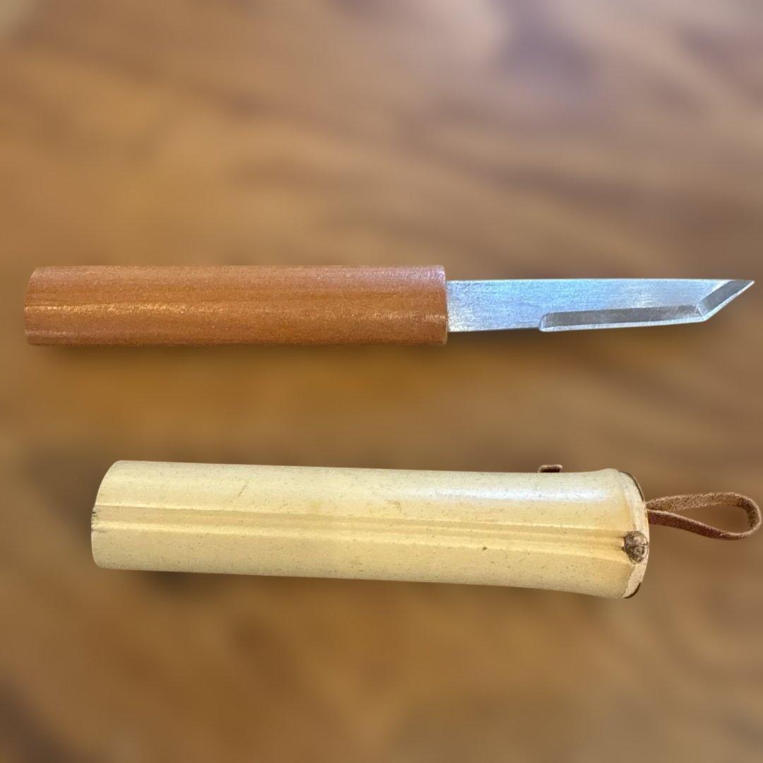 茶道具 花所望 小刀 刃金付 共箱付 竹筒入 No.140 茶会 茶席 花入用