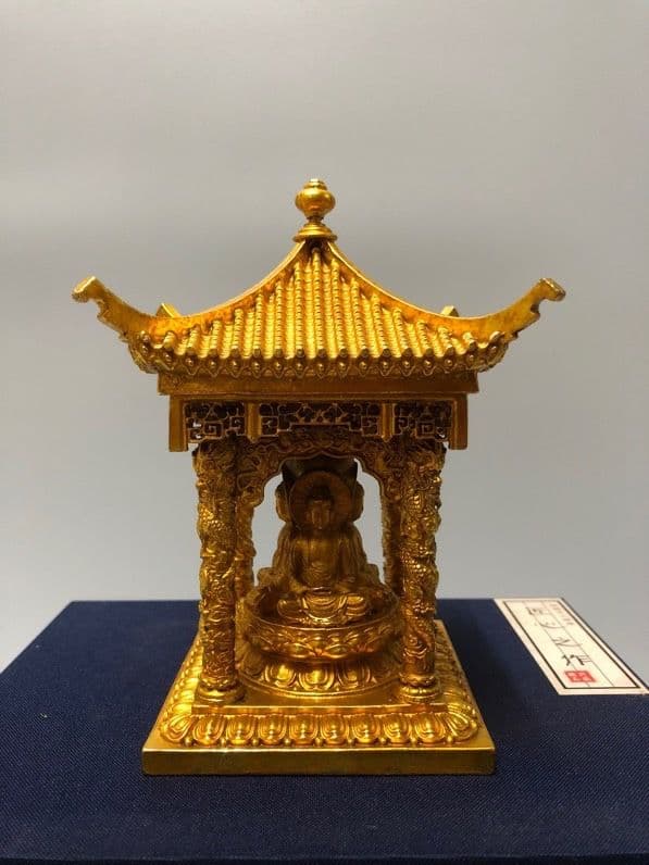 仏教美術 四面仏 亭子仏 銅製品 鎮宅辟邪 開運風水 招財 置物 工芸品