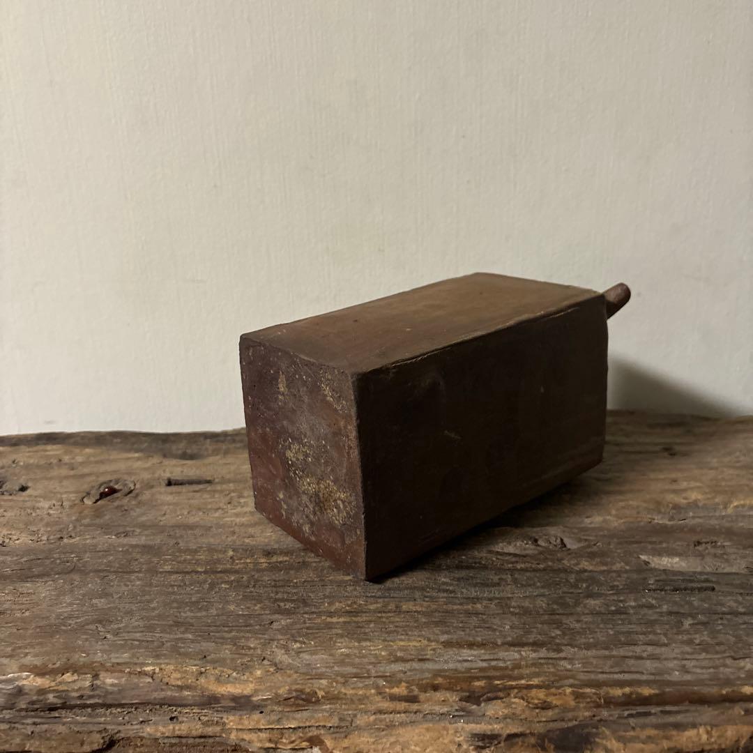 四方型徳利 江戸末期　古備前　酒器 花器　古道具 アンティーク 古民芸　検:李朝
