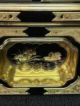 限定値下　美品の箱　仏壇部品　木製　本金箔　金具付き　蒔絵　6060