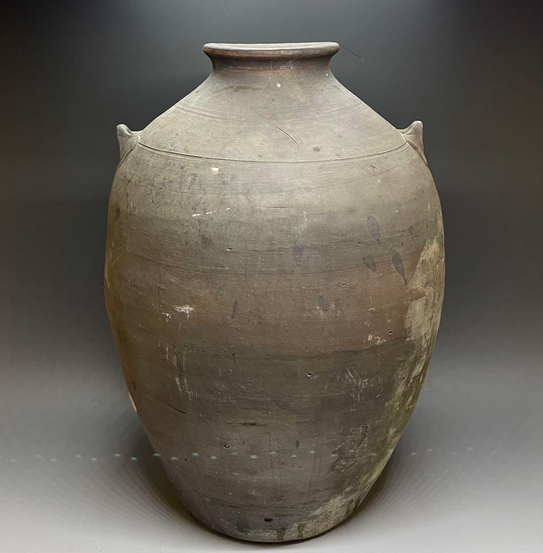 古南蛮　双耳南蛮壺　双耳壺　耳付壺　特大　43cm 　Lp3308