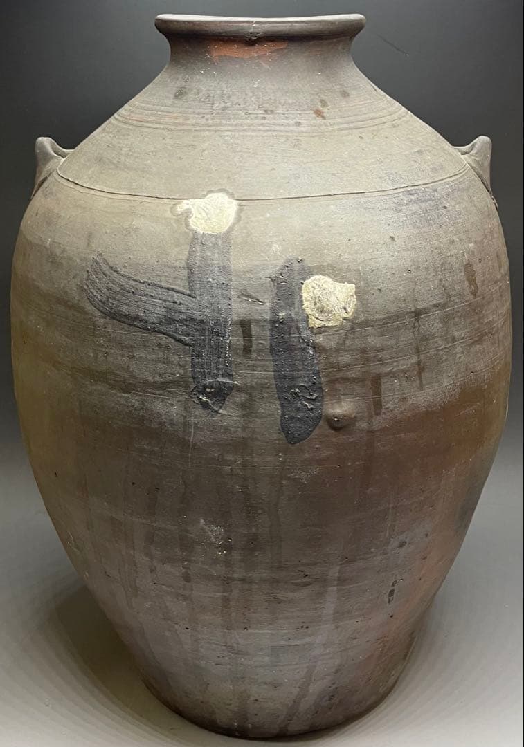 古南蛮　双耳南蛮壺　双耳壺　耳付壺　特大　43cm 　Lp3308