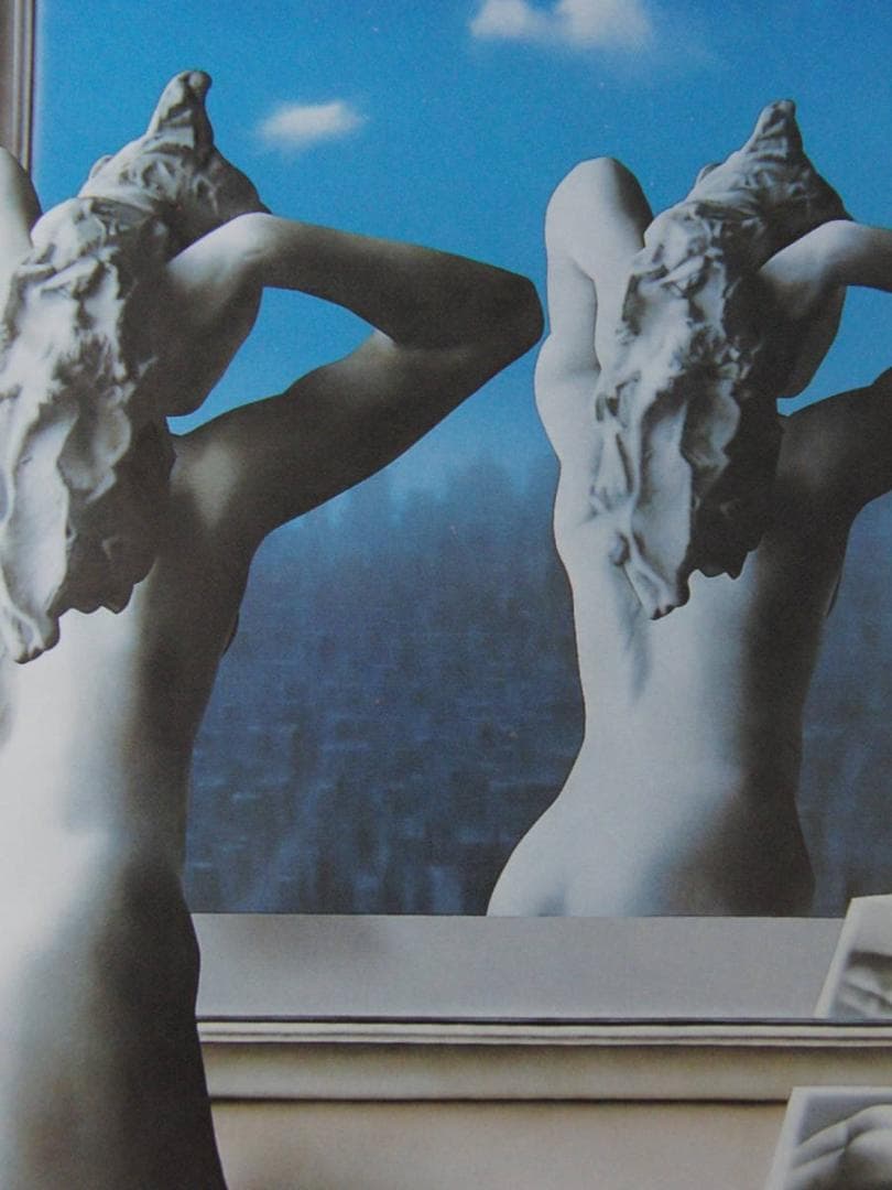 森秀雄、【偽りの青空-マグリットの鏡】、希少な額装用画集より