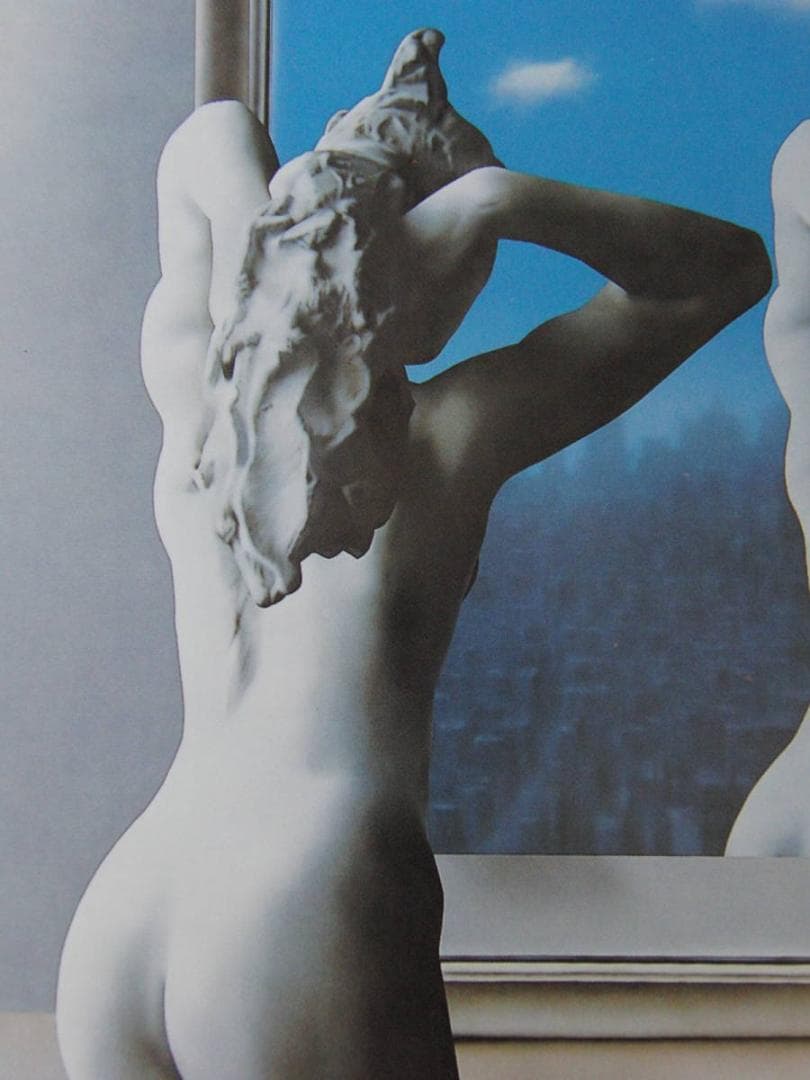 森秀雄、【偽りの青空-マグリットの鏡】、希少な額装用画集より