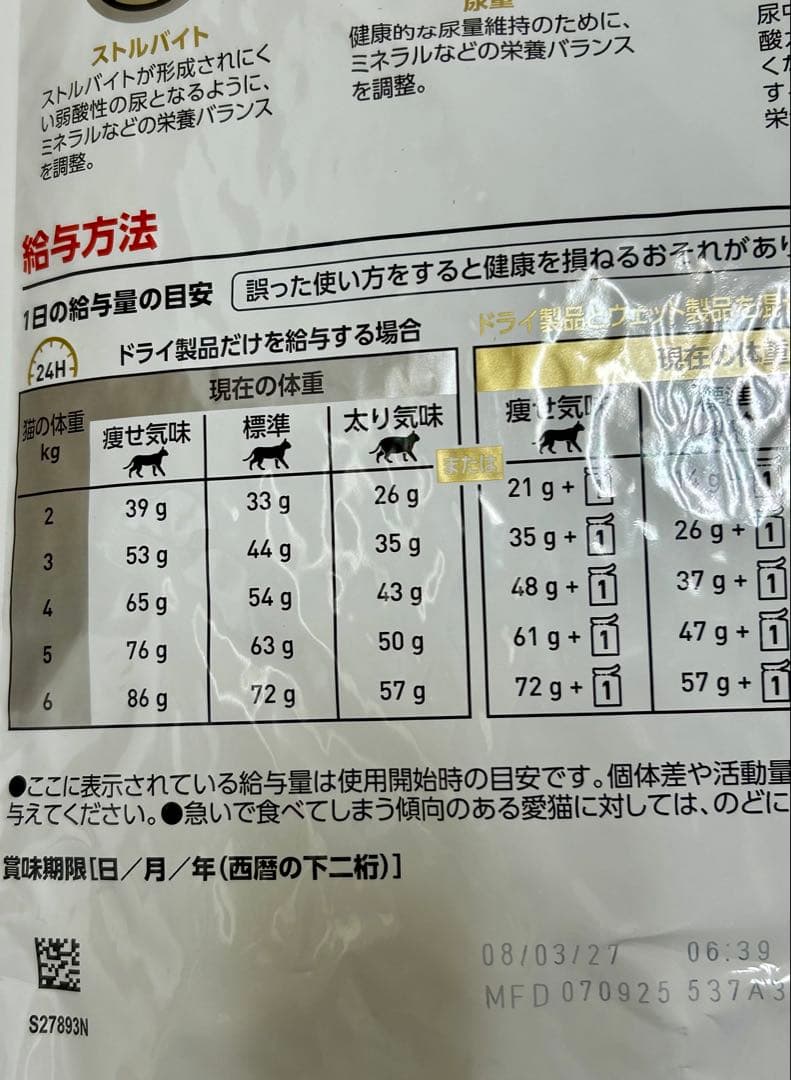 ロイヤルカナン 猫用 ユニナリーS/O オルファクトリー 4kg １袋