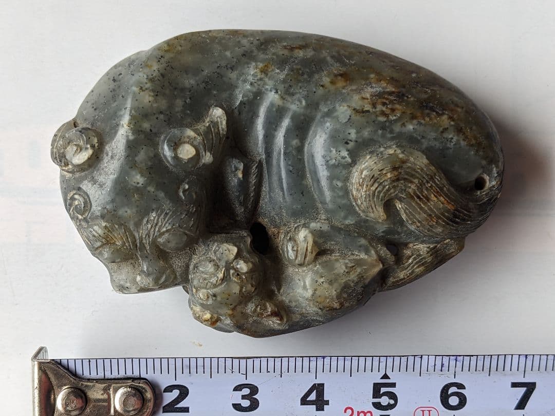 ⭐中国清時代 麒麟 文鎮 文房四宝 玉石文化 古玉 根付け 古美術品 骨董品