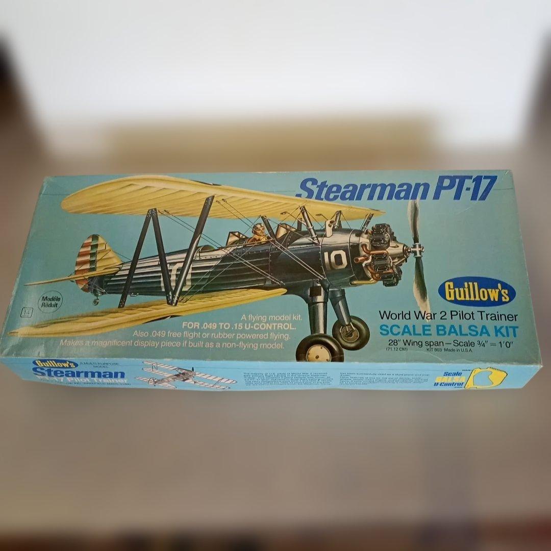 Guillow社　ステーマンPT-17 バルサ材ゴム飛行機　未使用品