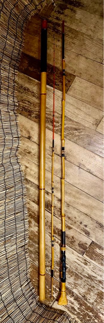 超極細穂先、クリスタルガイドの ヘチ竿 チヌ竿 印籠継 2本継 203cm和竿