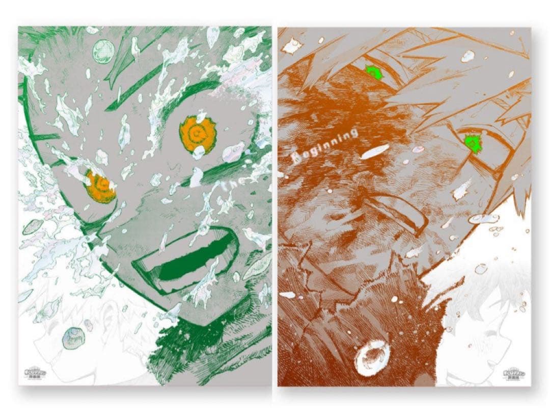 ヒロアカ原画展 The Beginning ポスター 爆豪勝己 緑谷出久 A2