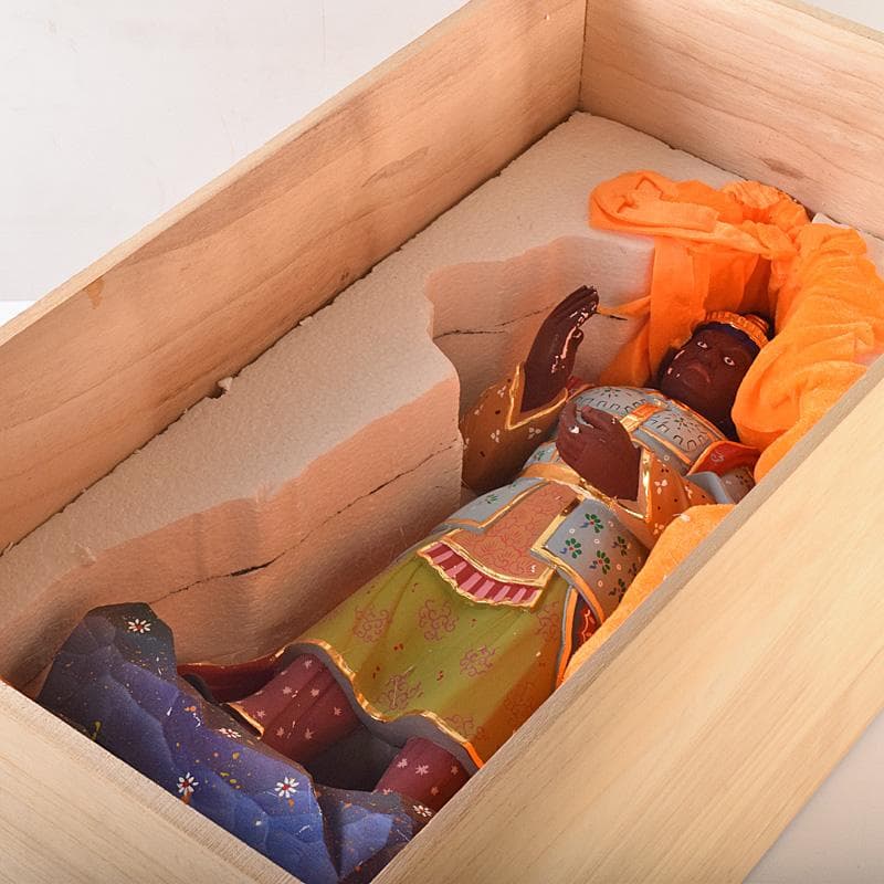 仏教美術　彩色木彫　二十八部衆像　難陀龍王像　歓喜龍王像　仏像　U　R7777B