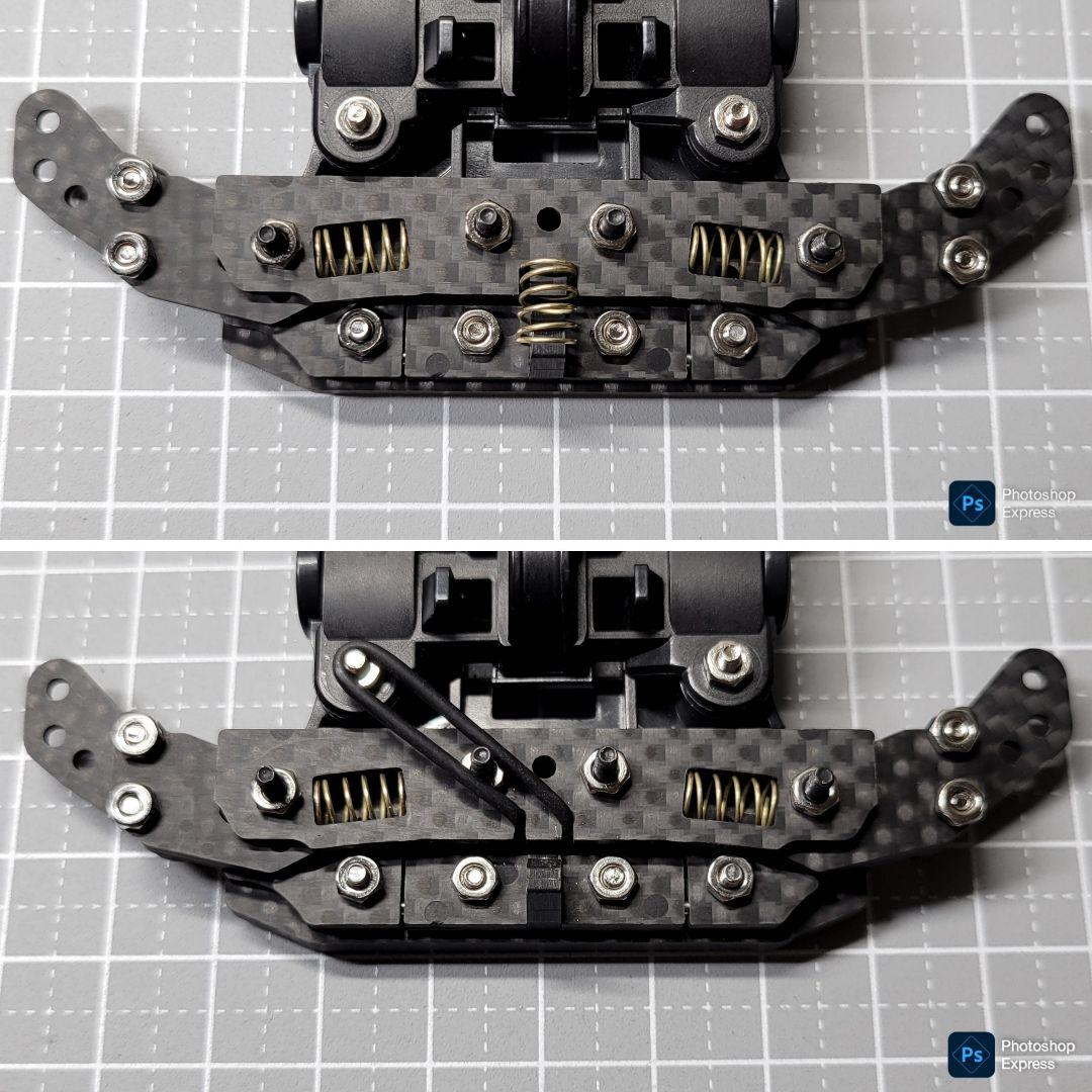 【CNC立体加工】 ヒンジ式フロントAT 左右独立スラダン カーボンパーツセット