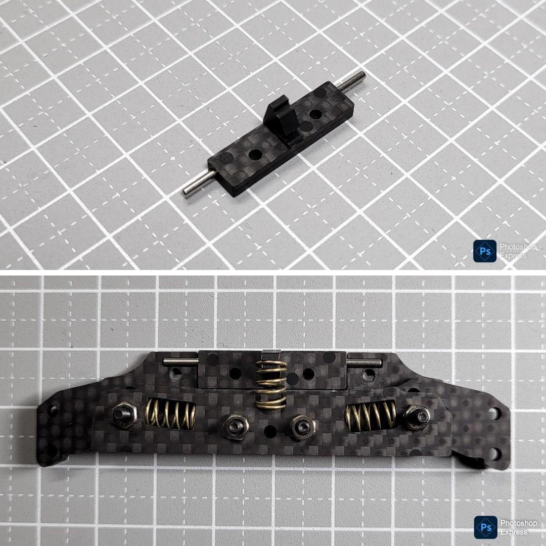 【CNC立体加工】 ヒンジ式フロントAT 左右独立スラダン カーボンパーツセット