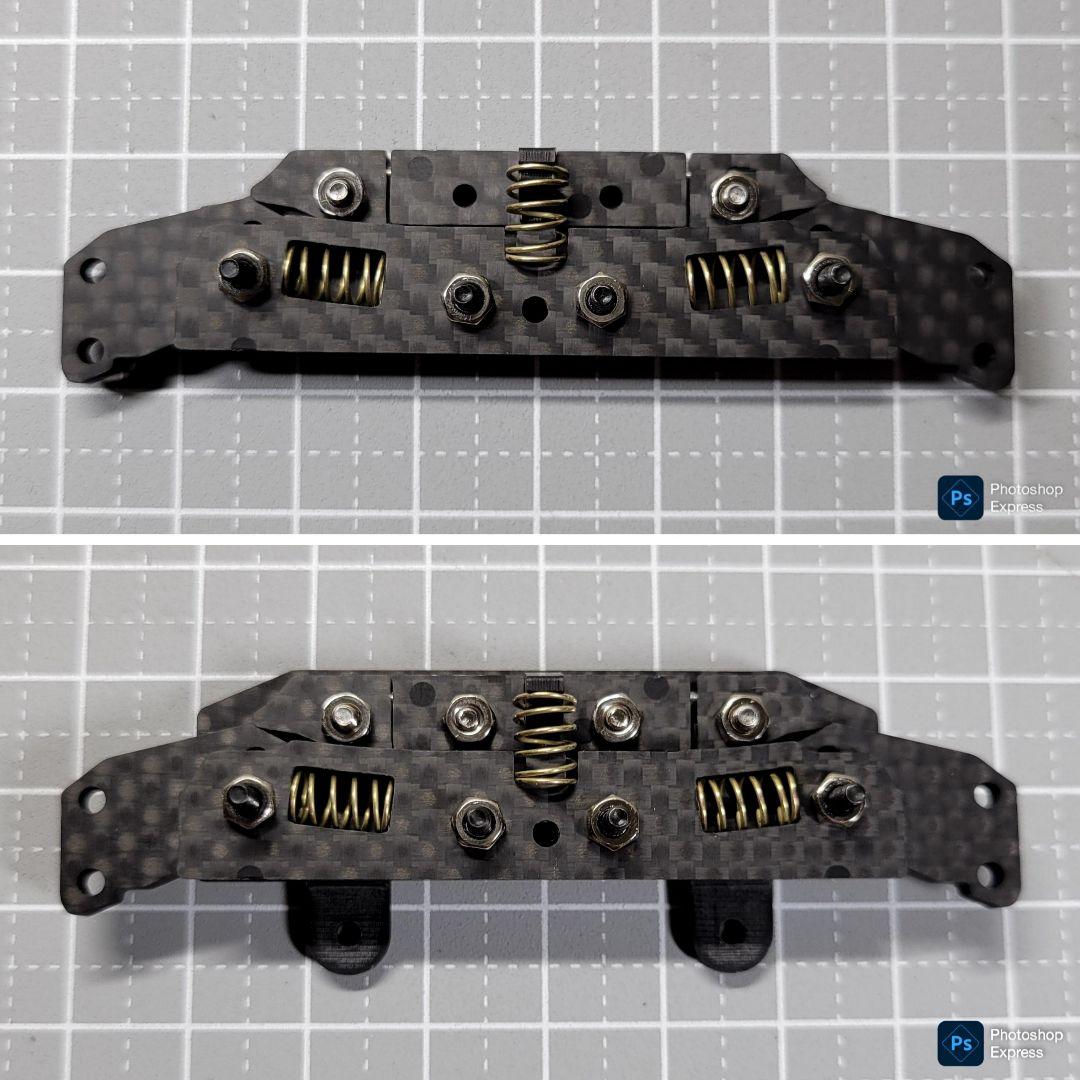 【CNC立体加工】 ヒンジ式フロントAT 左右独立スラダン カーボンパーツセット