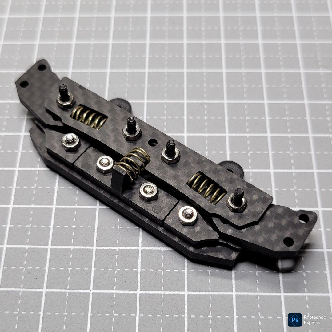 【CNC立体加工】 ヒンジ式フロントAT 左右独立スラダン カーボンパーツセット