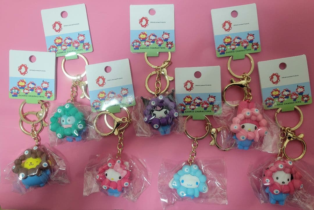 サンリオミャクミャク◆キーホルダーパステルコンプリート♪7個セット