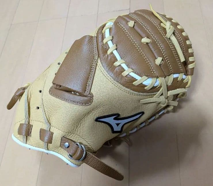 ミズノ 軟式グローブ キャッチャーミット　ベージュ/ブラウン
