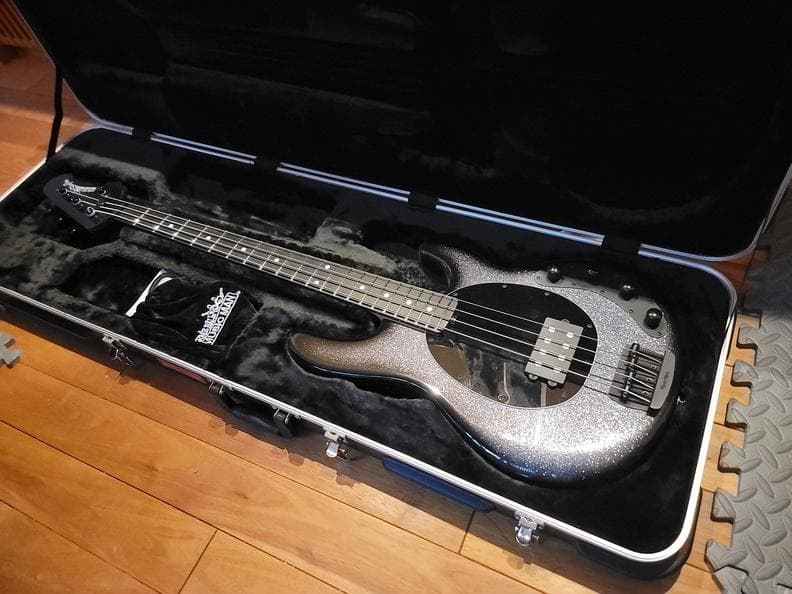MUSICMAN StingRay グリッターシルバー ハードケース付き