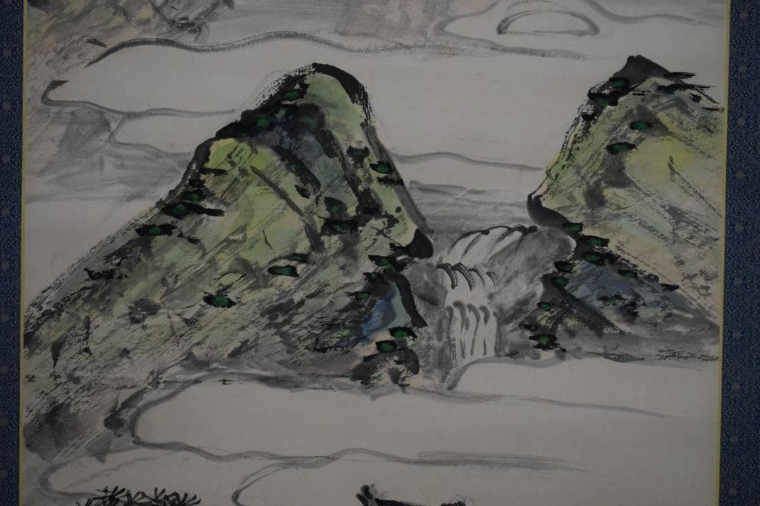 不詳/作者不詳/蓬莱仙境図/桐共箱付/布袋屋掛軸HH-452