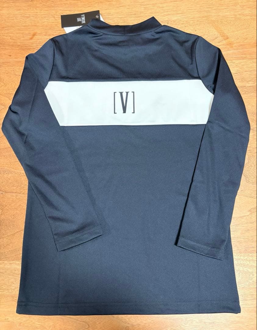【新品タグ付】 V TWELVE レディース長袖シャツ M ネイビー/ホワイト