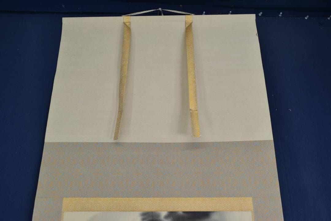 【真作】躬世/嵐狭筏下り図/横物/掛軸/名家伝来/AA-601