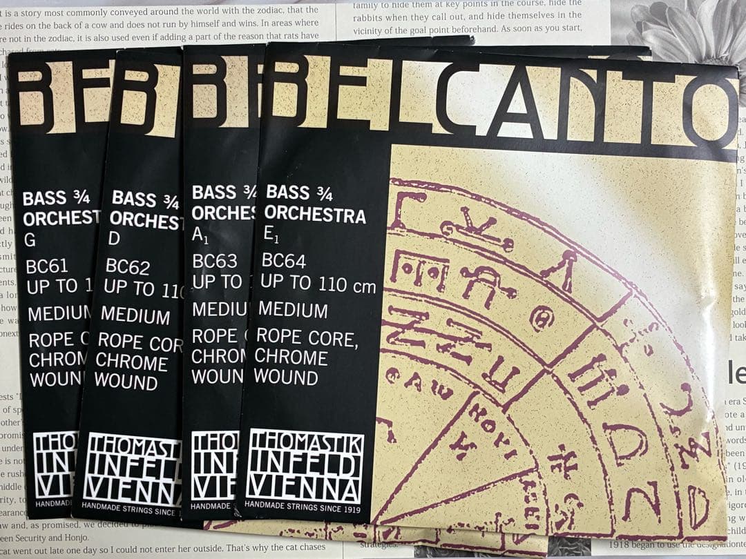 コントラバス弦　ベルカント　4弦（GDAE）1セット【新品未開封】