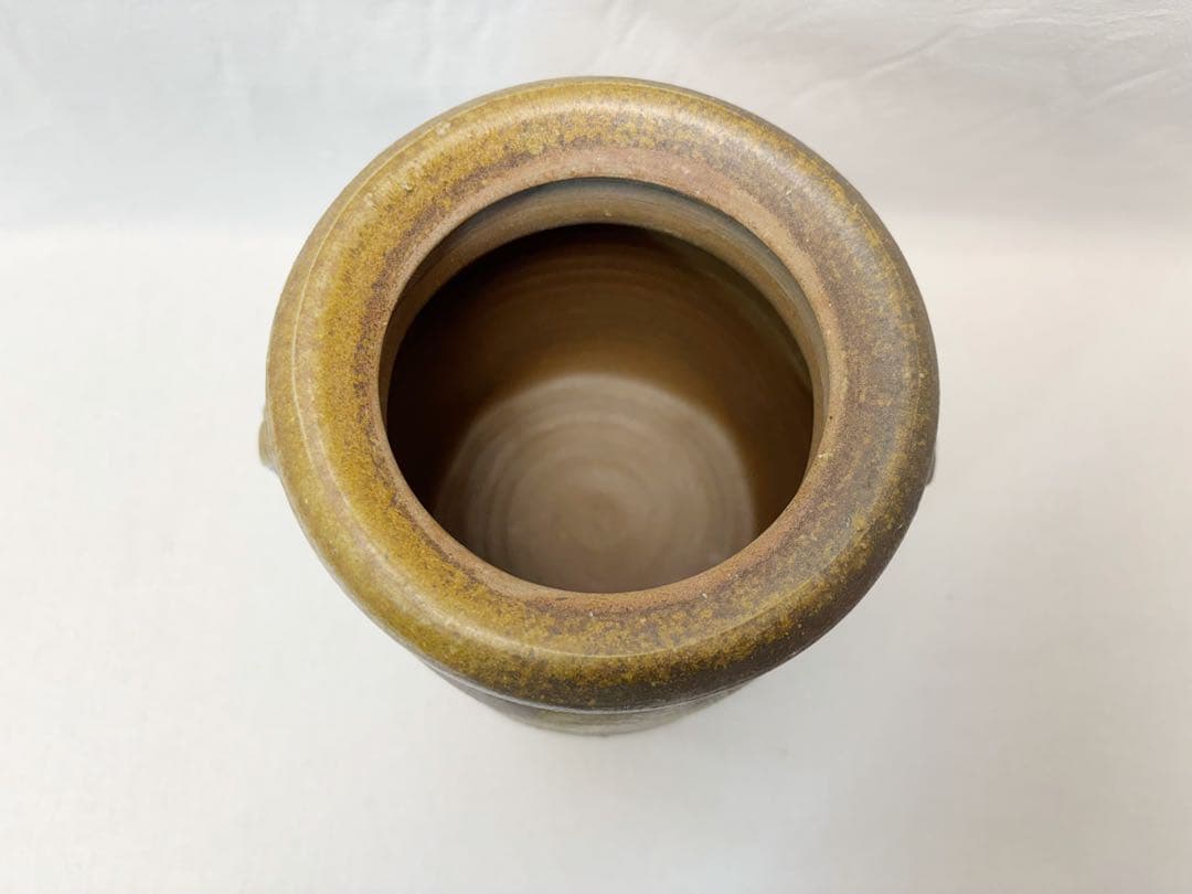 未使用 茶道具 山下譲治作 備前 耳付水指 作家物 煎茶道具 水差し 栞 共箱