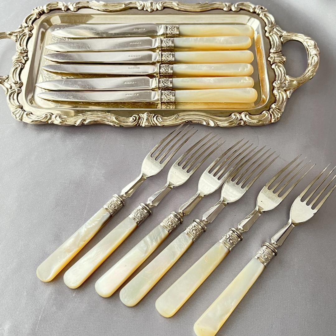 【Lee & Wigfull 】【白蝶貝 / 純銀継手】デザートセット