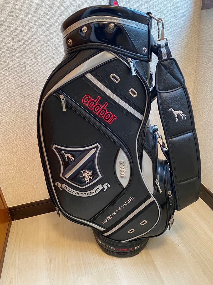 adabat ゴルフキャディバッグ 黒/シルバー