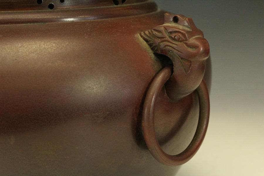 畠春斎作 伝 銅 風炉釜 茶道具 未使用(LC434)