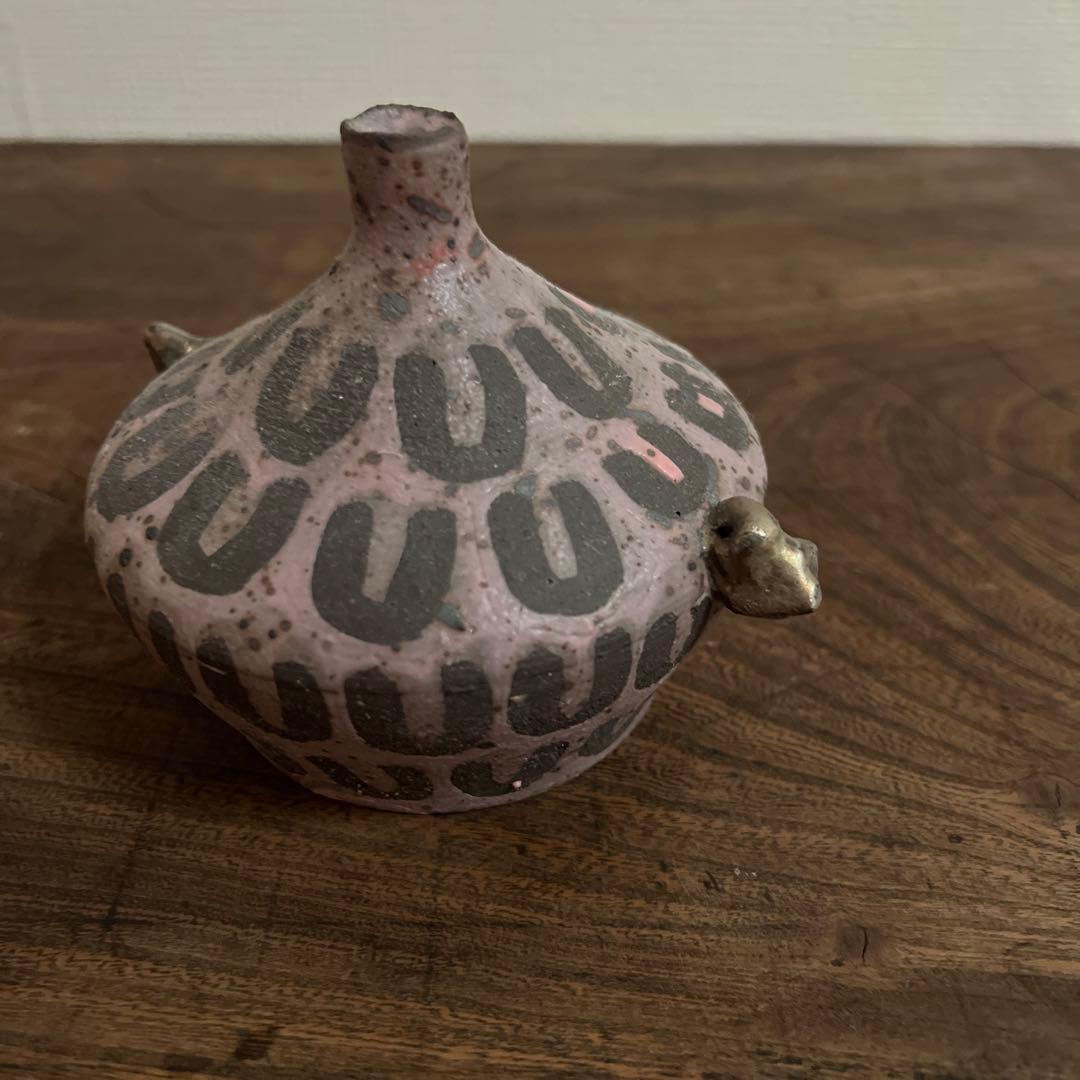 山田義力 銀彩 花瓶 個展購入 新品未使用 山田義力 花瓶 大嶺實清 大嶺工房