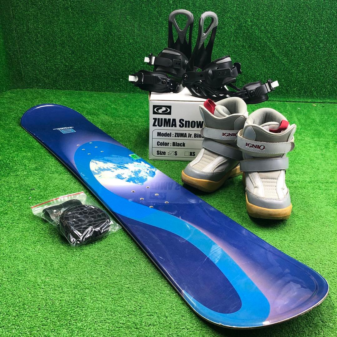 宝-631 子供用スノーボードセット120cm ビンディング新品 メンテナンス済