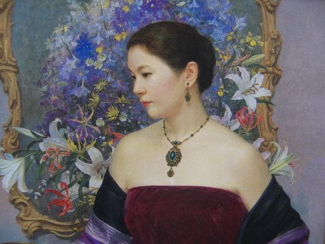 中山忠彦、【花容】、希少な額装用画集より、新品額装付