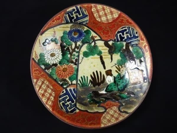 色絵割図 古九谷風 古式図 全6点 伝統的な陶器 6点セット