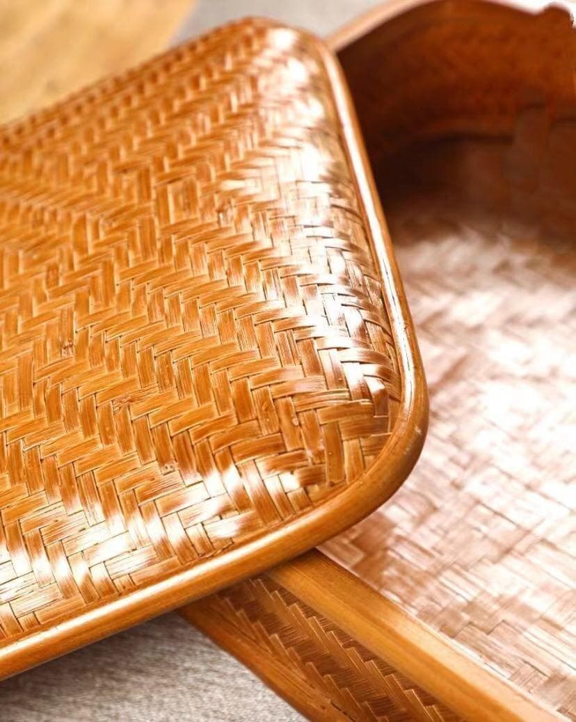 竹製 茶道具収納ボックス 収納小物入れ　お菓子入れ 2色選択可