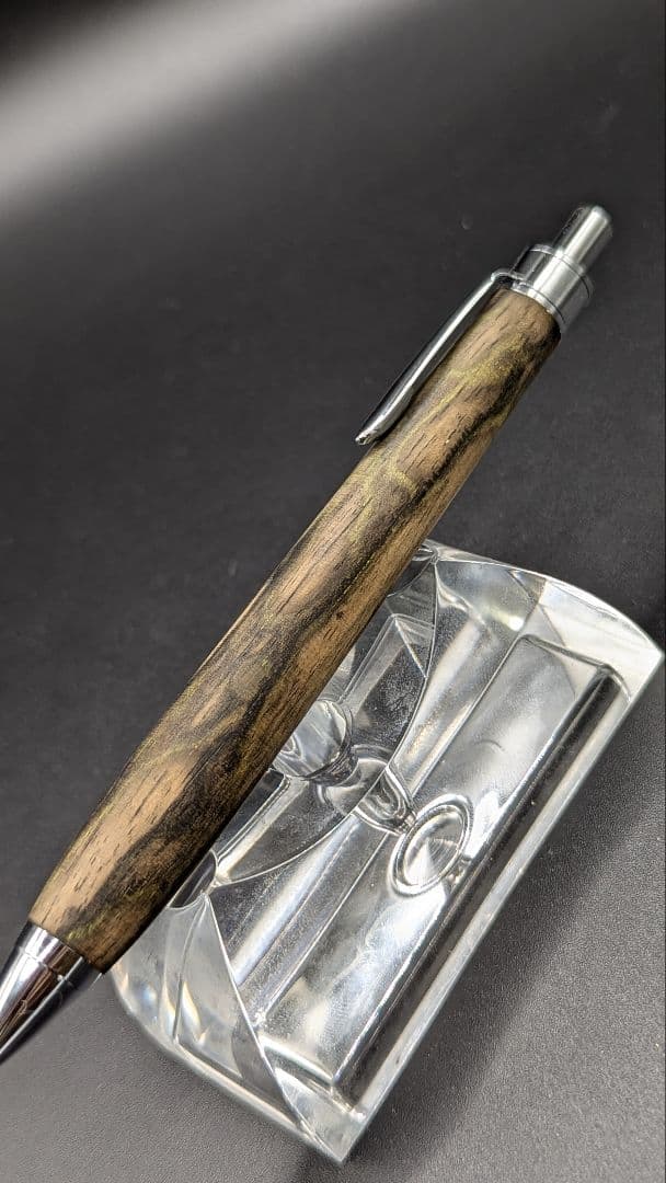 357ペン工房翌檜　黒柿　緑孔雀杢　木軸シャーペン　ボールペン