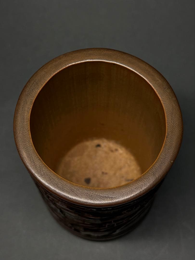 竹製　筆立　ペン入れ　蕉雨刀　書道品　文房具　美術品　骨董品