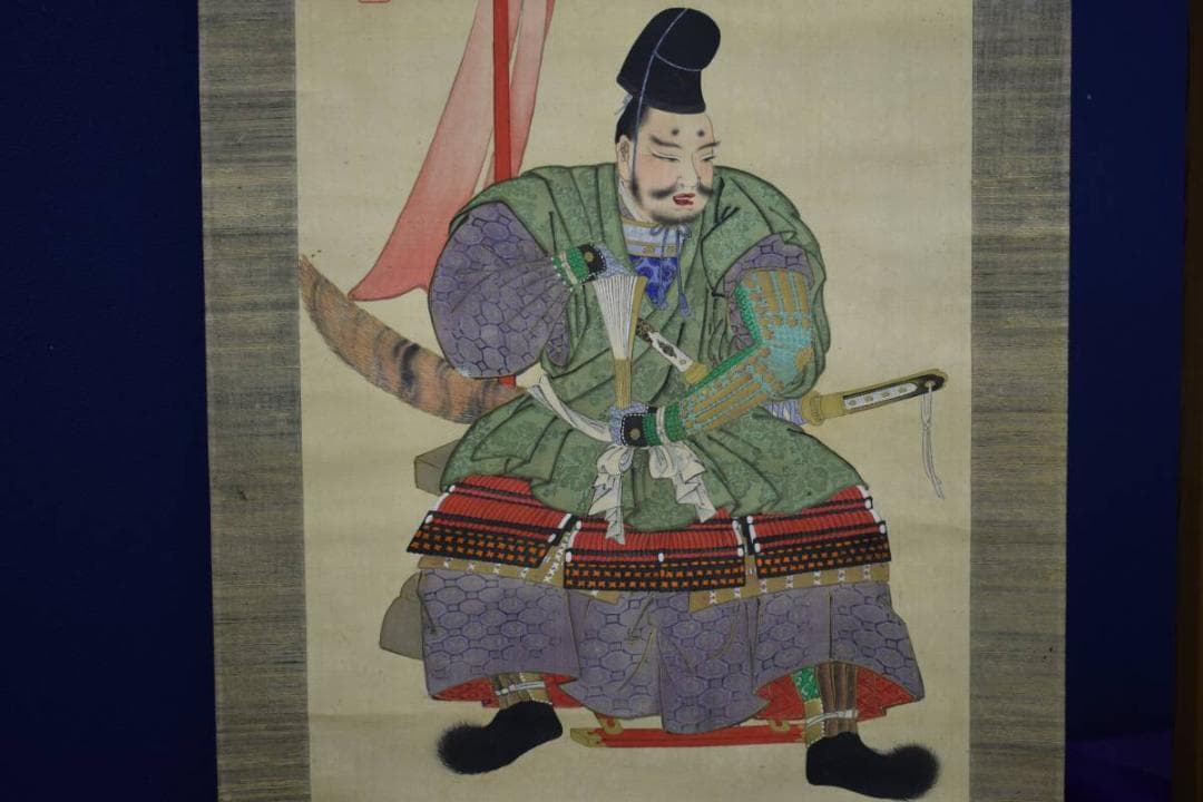 真作/和田菁華/豊臣秀吉公図/武者絵/布袋屋掛軸HD-749