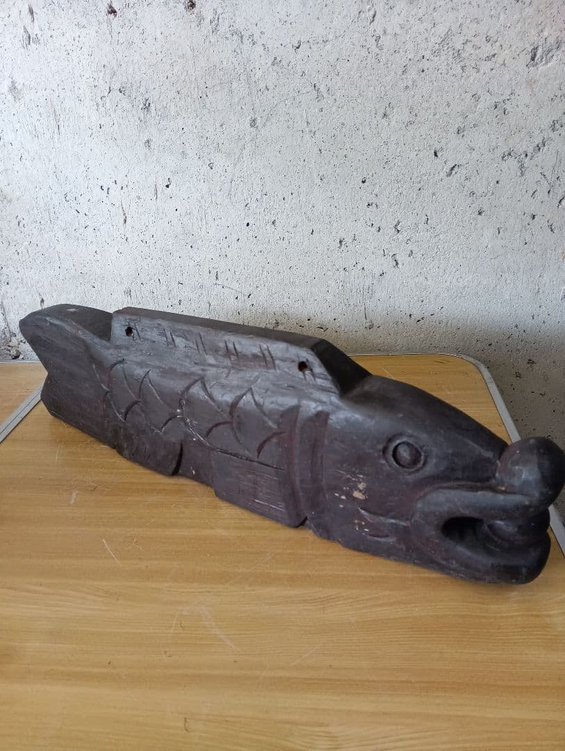 骨董 魚鼓 魚板 仏具 法具 禅寺 寺院 インテリア 置物 木彫 古道具 古民家