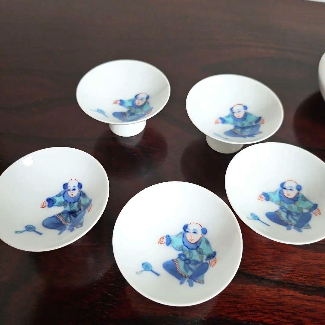 鍋島御庭焼　市川光春　『唐子酒器』　未使用 共箱付き