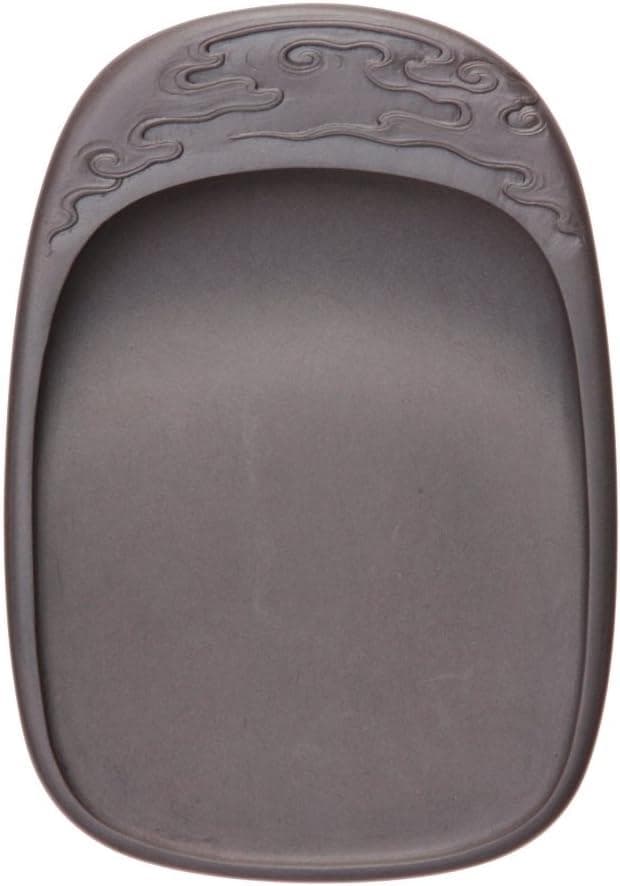 端渓硯 彫花楕円瑞雲硯 6吋