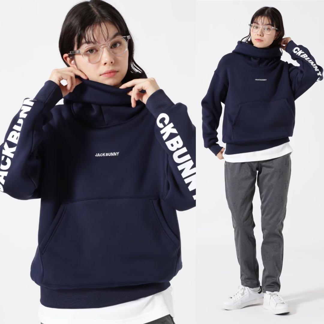 ジャックバニー人気完売KARUISHI裏フリースフーディプルオーバー紺0ネイビー