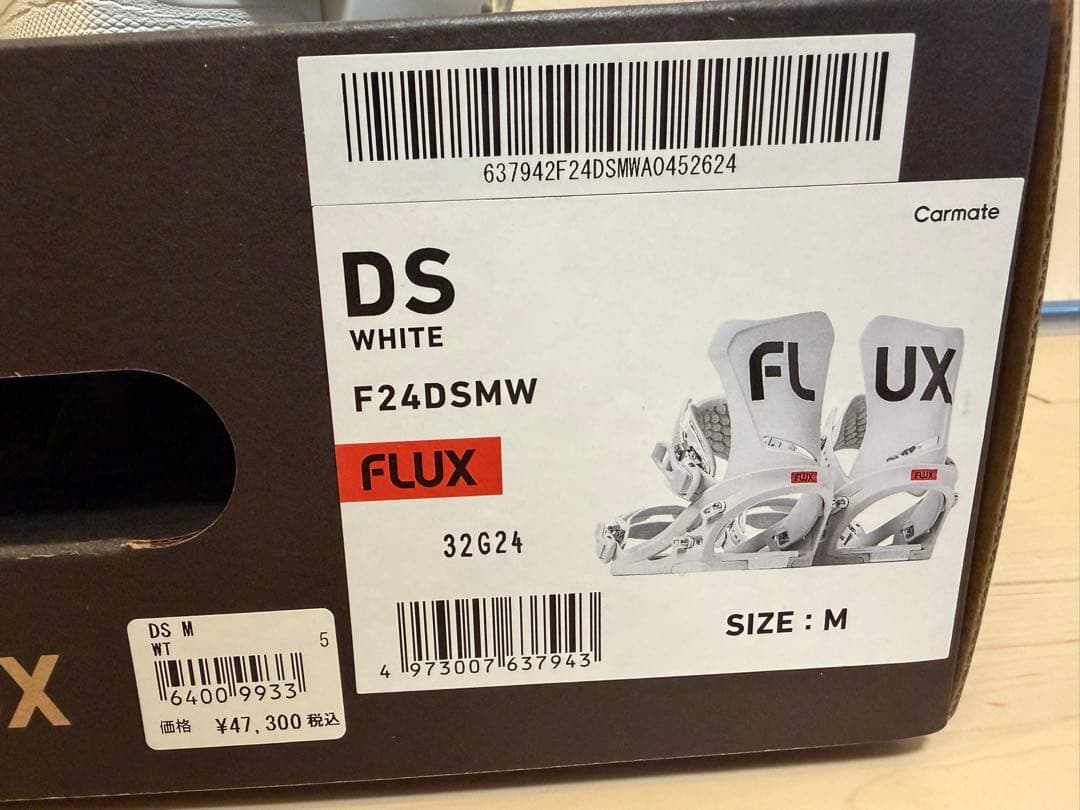 良品　フラックス　DS Mサイズ　ホワイト　メンズ　スノーボードバインディング