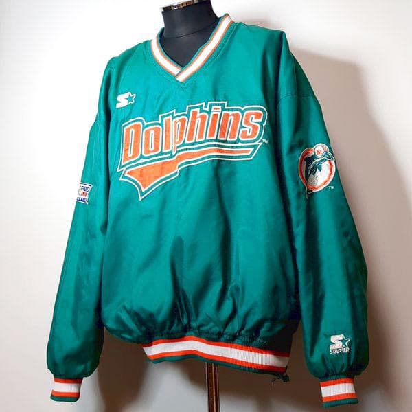 マイアミ・ドルフィンズ スターター プルオーバー ナイロンジャケット L ピステ