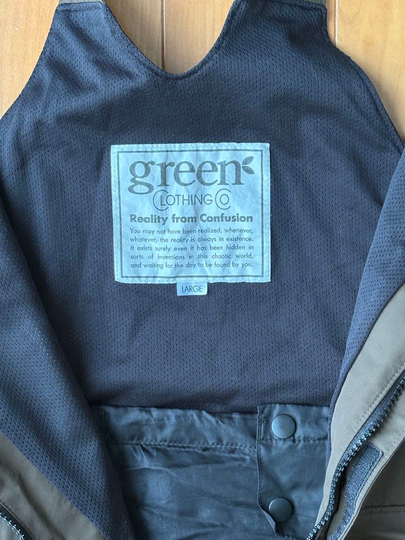 green Clothing Co. ビブパンツ、ダークグレー Lサイズ