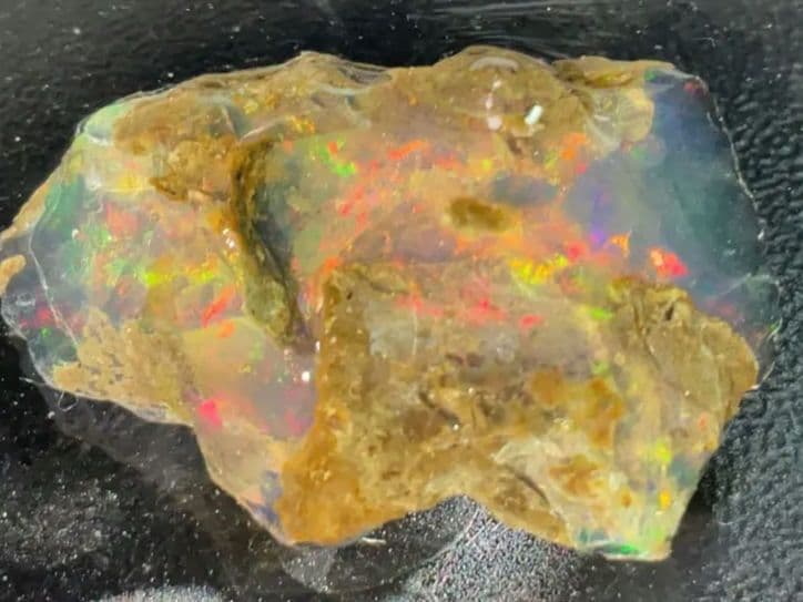 【30CT】エチオピア　オパール　鉱石　標本　遊色　クリア　虹色