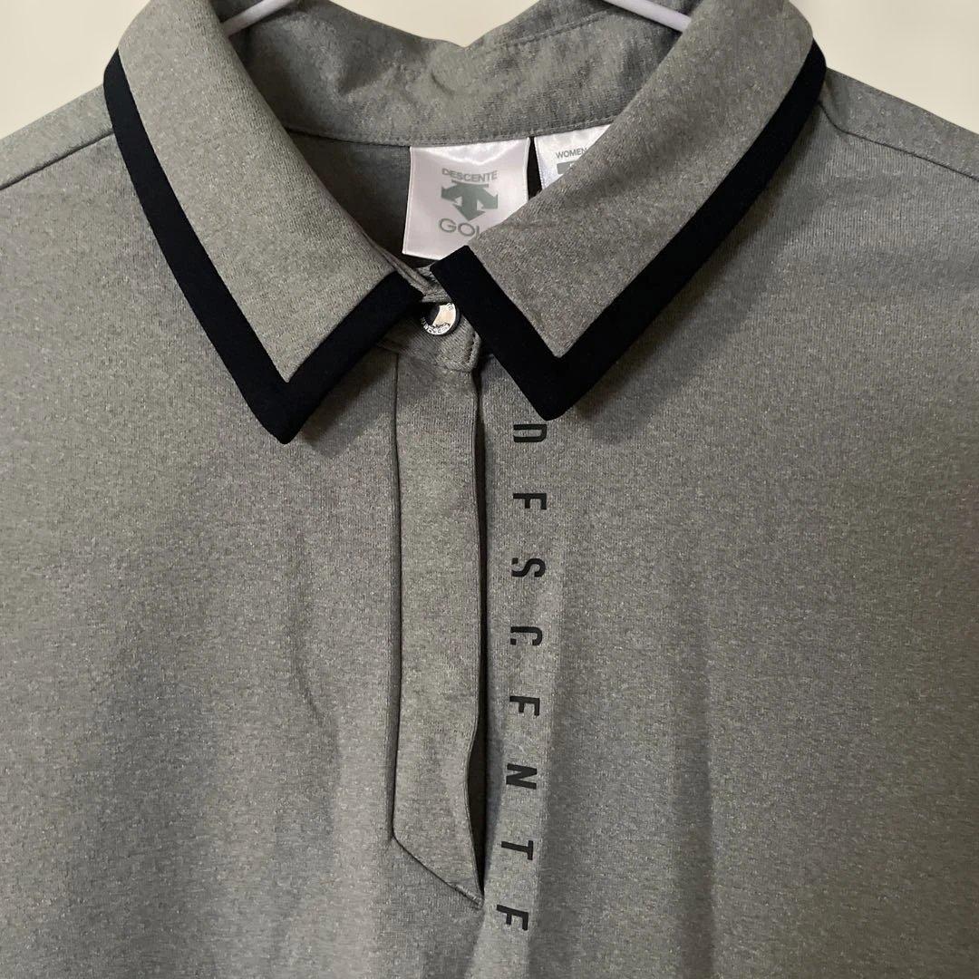 新品 DESCENTEゴルフ　プライマフレックス天竺裏起毛切り替えシャツ　M