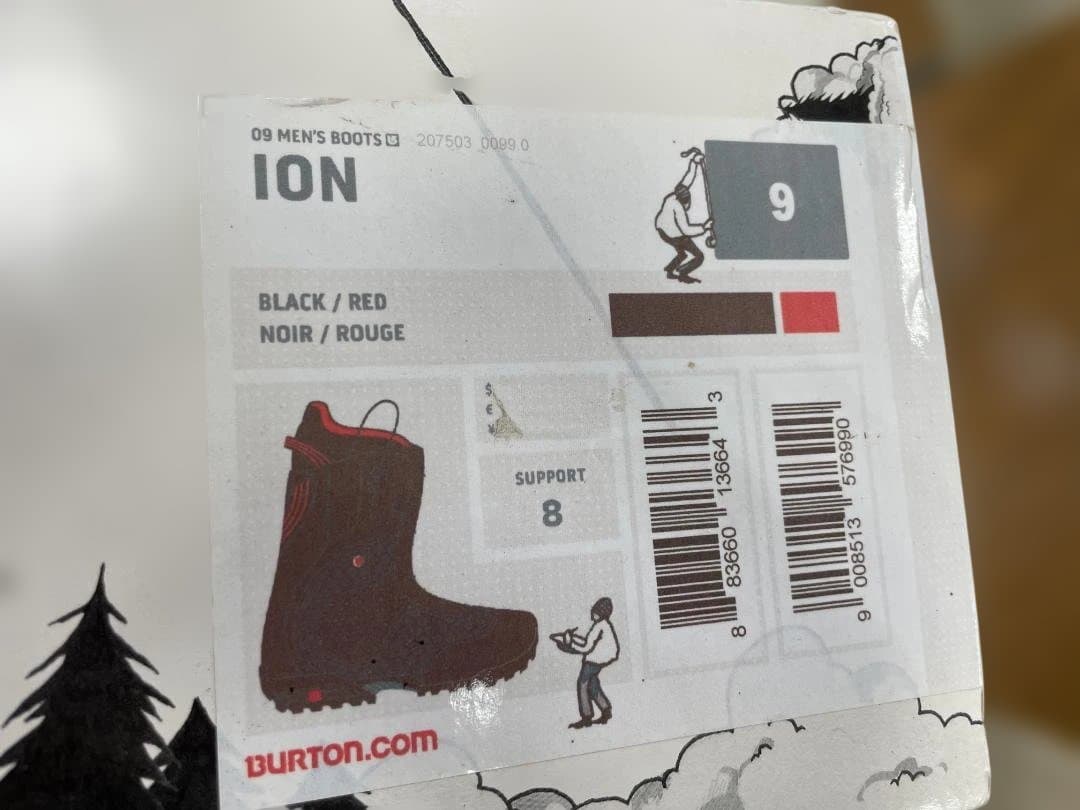 Burton ION スノーボードブーツ 27.0cm ブラック/レッド
