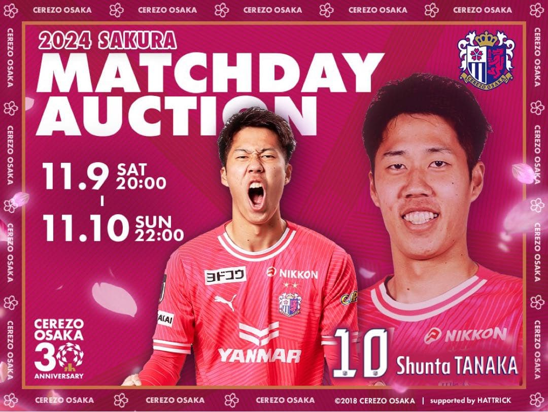 田中駿汰Lサイズセレッソ大阪ユニフォーム