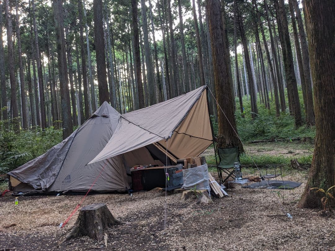 ベージュ 二重構造 キャンプテント