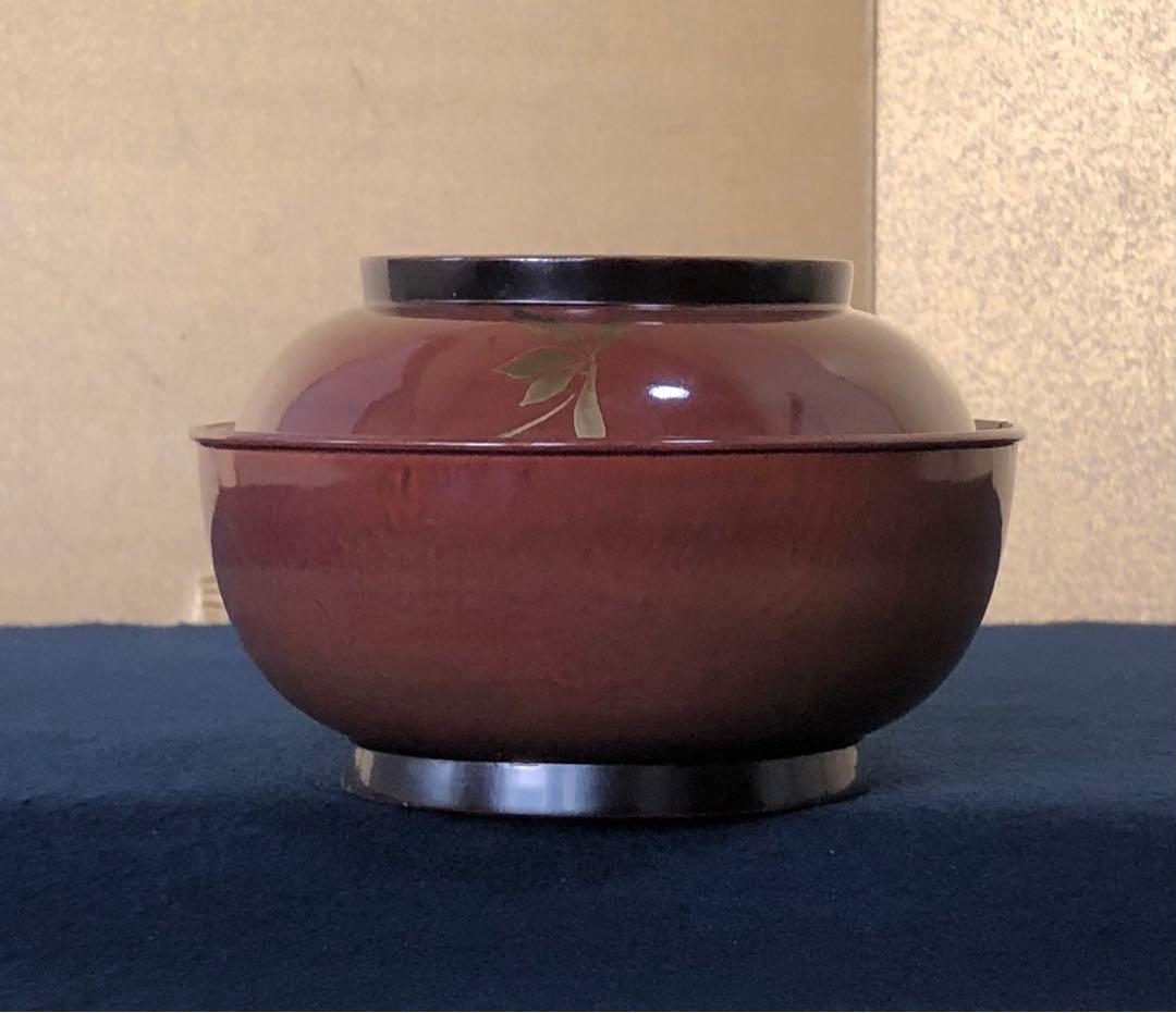 《R》懐石 絵変り鳥蒔絵 雑煮椀10客 木製漆器 木箱　260109き2